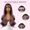 Pink Wigs Ombre Pink Wig With Bangs for Women 26