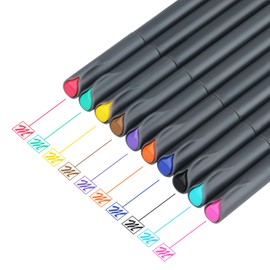 MyLifeUNIT Colored Pens, 20 Pieces 0.4 mm Fine Liner Pens Set for Writing, Sketching, Drawing and Journaling, 10 Assorted Colors