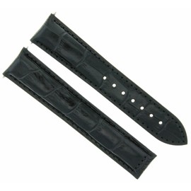 Ewatchparts 24mm Leather Watch Band Strap Compatible With 24/18mm Men's Montblanc Clasp Black
