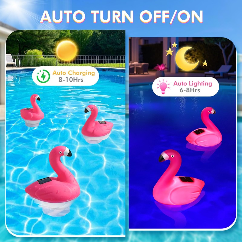 Pool Chlorine Floater, Solar Flamingo Chlorine Tablet Floater w/Adjustable Release,