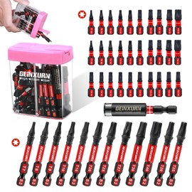 Geinxurn Impact Torx Screwdriver Bits Set,43 Pcs(T7-T40) Magnetic 1"& 2" Long S2 Steel Torx Driver Bits with Magnetic Bit Holder Storage Colorful Box