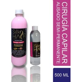 Alaciado Semi - Permanente De 500 Ml Con Keratina Silky Hair