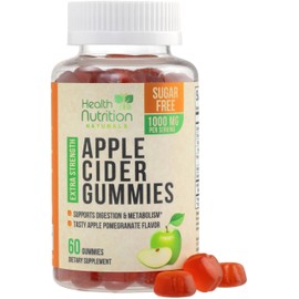Apple Cider Vinegar Gummies - Sugar Free ACV Gummy Vitamins, Max Strength 1000mg, Supports Metabolism & Energy, Keto Friendly, Vitamin B12, Gelatin-Free, Gluten-Free, Vegan & Non-GMO - 60 Gummies
