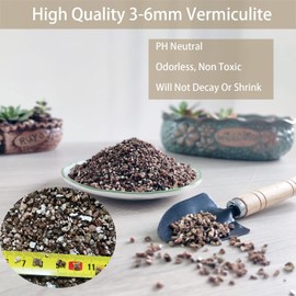 Natural Coarse Vermiculite 5QT for Plants Organic Occurring Mineral Potting Mix Grow Medium for Potted Plants, Hydroponics, Terrariums, Orchids, Mushroom Growing Or Reptile Habitats
