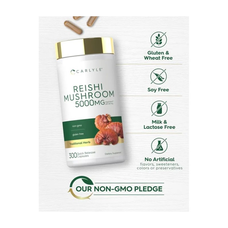 Carlyle Hongo Reishi 5000 Mg Con 300 Capsulas Hecho En
