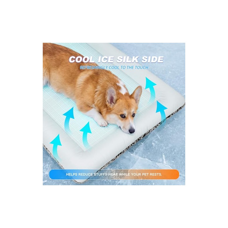 Dog Cooling Mat, Self Warming Cat Bed, Reversible Warm &