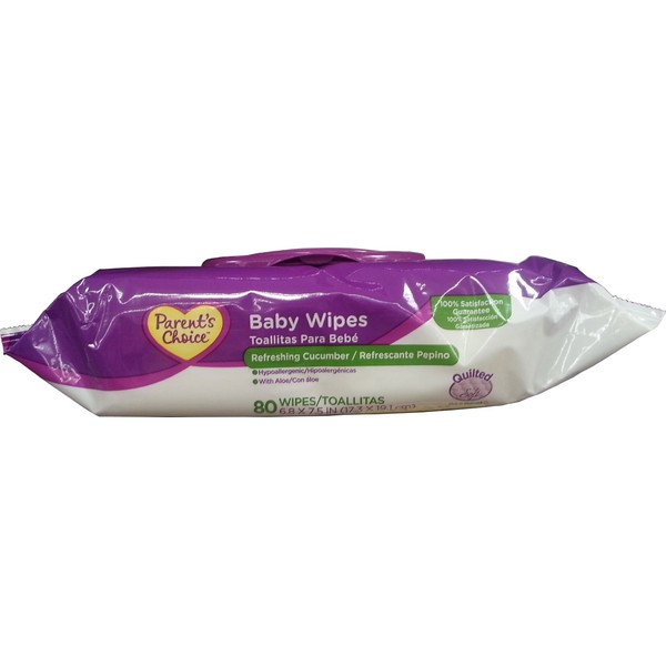 Parent's Choice Quilted Baby Wipes, Refreshing Cucumber, 80ct