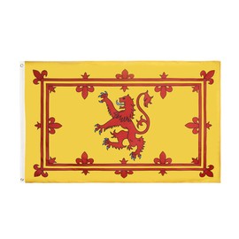 ANJOR Scotland Lion Rampant Flag 3x5Fts - Scottish Royal Flags With Brass Grommets 3 X 5 Ft