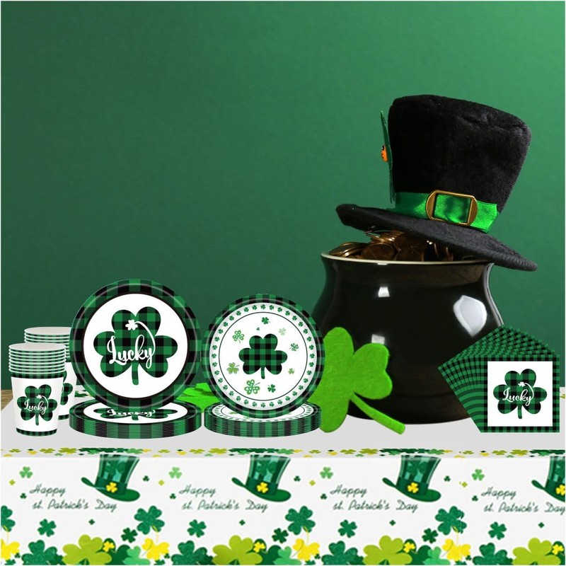 HONGCI 2 Pack St Patricks Day Table Cloth Disposable Rectangular