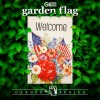 G128 Welcome American Flag Flowers Garden Flag Independence Day Lawn