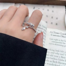 Unbranded 925 Sterling Silver Red Eye Dragon adjustable Ring