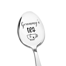 Grammy Grandma Xmas Christmas Gifts for Nana Granny Tea Spoon Gift for Grandma Grandmother Birthday Retirement Gifts for Grandma Tea Lovers Gifts for Women Nana Grandma Engraved Spoon