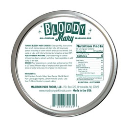 Classic Bloody Mary Cocktail Rimmer Salt and Gourmet Seasoning Dry Spice Blend for Cocktails, Chicken, Veggies - Great Popcorn Seasoning - All Natural Gluten Free, Vegan, Non GMO, No MSG, 3 Ounce Spice and Rimmimg Tin
