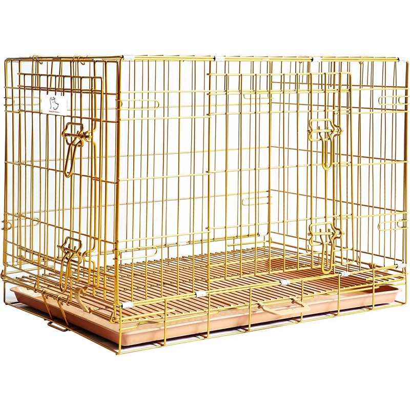 Piivos Dog Crate 30 Inch, Copper Gold Dog Kennel |
