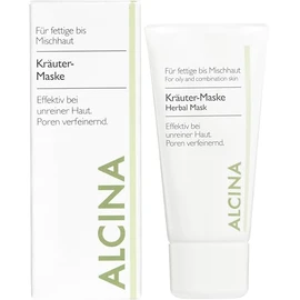 ALCINA Herbal Mask - 1 x 50 ml - Oily Skin - Makes Pores Refining - Reduces Redness - Effective for Blemished Skin - With Kaolin, Sage and Lavender Oil