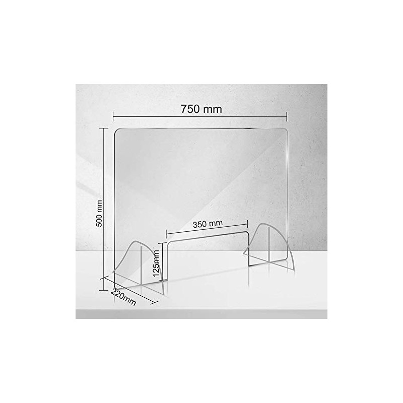 Manschin-Laserdesign Acrylic Protective Shield, Sneeze Protection, Spit Protection, Counter Stand,