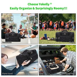 YoKelly Gym Bag Sport Duffle Bag - 20 inch Weekender Overnight Travel Duffel Bag with More Pockets - Black Marble