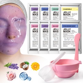 KERUILA Jelly Masks For Facials Professional, Peel Off Jelly Face Mask Skincare, Jelly Mask Powder for Facials Mask Mixing Bowl Set, Hydrojelly Mask Kit for Hydrating, Nourishing & Soothing