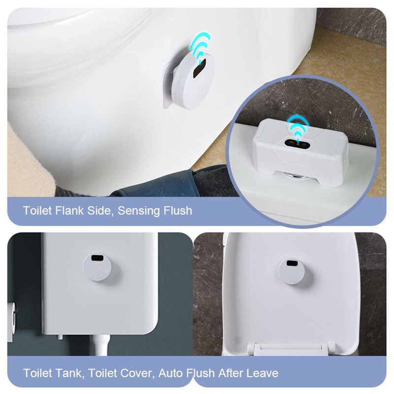 Automatic Toilet Flusher, 2023 Upgraded Touchless Toilet Flush Kit, Hands