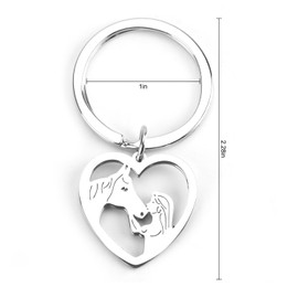 MUCOOS Unique Horse Keychain with Cute Horse Charms,Stainless Steel Pendant for Couples, Gift for Birthdays, Valentine's Day & Anniversaries,Charming Horse Charms Keychain for Every Occasion