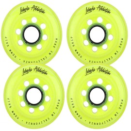 Labeda Addiction Inline Roller Hockey Skate Wheels Set of 4 (Yellow, 80mm)