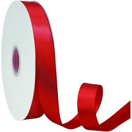 MMSZHL Listón Satinado para Regalos, Cinta para Envolver Regalos 2 cm Ancho x 91 Metros Largo, Moños para Regalo, Acabado Brillante, Ideal para Bodas, Cumpleaños, Decoración (Rojo)