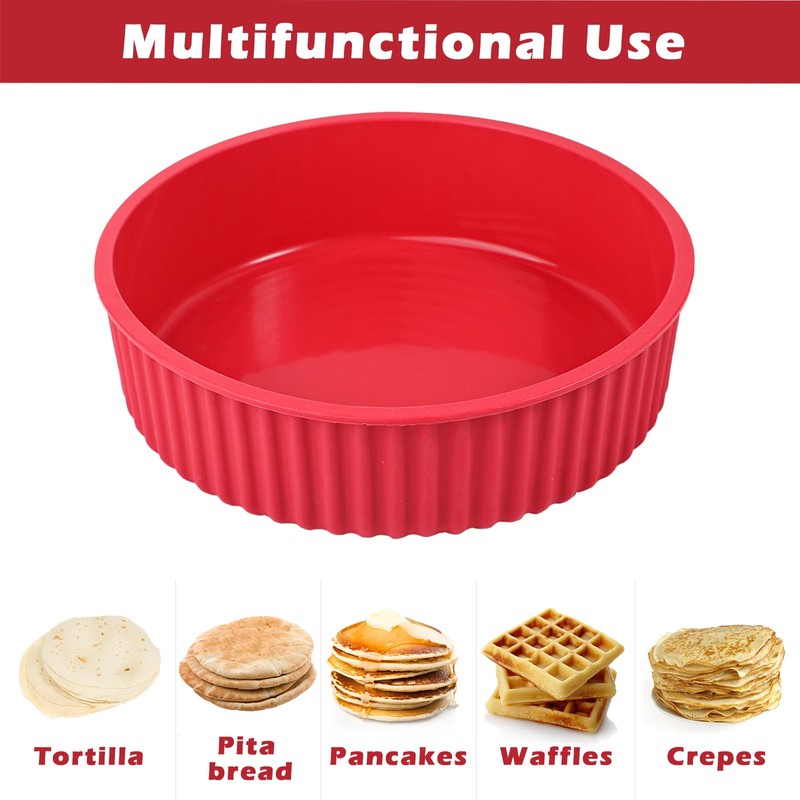 KOLUTI Nonstick Silicone Tortilla Warmer Container, 10 Inch Taco Storage