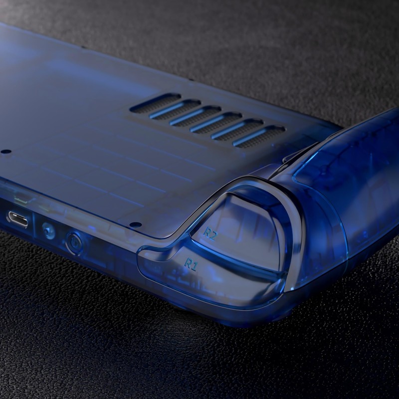 eXtremeRate Clear Blue Custom Faceplate Back Plate Shell for Steam