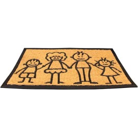 Livevie Family First Coir & Rubber Welcome Doormat, Anti-Skid Entry Mat