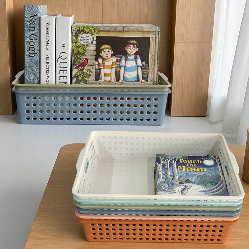 6 Pack Plastic Turn in Paper Trays for Classroom, Storage