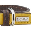 DO & G Leather Collection Dog Collar, X-Small, Yellow