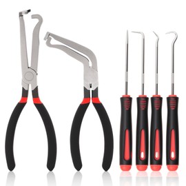 Mardatt 6Pcs Electrical Disconnect Tool Set, Include Straight/ 60 Degree Electrical Disconnect Pliers, Fuel Line Clip Remover Tool for Auto Maintenance