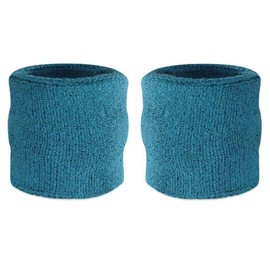 Premium Terry Cloth Cotton Wristband Pair - Color: Teal