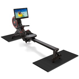 Double Mat Compatible Rowing Machine, Treadmill Mat,Exercise Bike Mats for Home Gym Workout, Waterproof Non-Slip Exercise Equipment Mat Floor Protector for Indoor Cycles (36" L x 12" W)