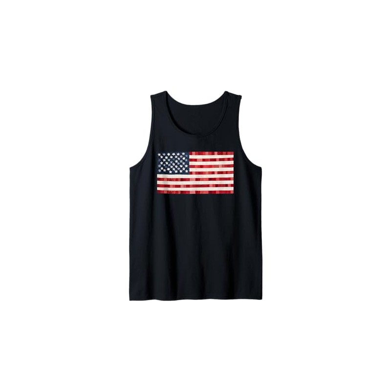 Patriotic Quilter's Delight Patchwork American Flag Unique Tank Top
