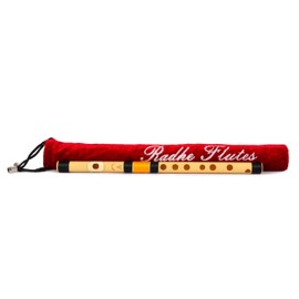 Radhe Flutes PVC Fiber A Natural Bansuri Higher Octave RIGHT Handed With VELVET COVER