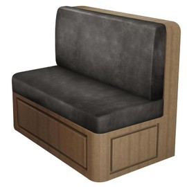 Leather Look RV Dinette Cushion Covers, Stretch Camper Cushion Slipcovers for Travel Trailer Couch RV Booth Seat, Replacement Camper Sofa Chair Protector (1 Backrest Cover & 1 Bench Cover,Khaki)
