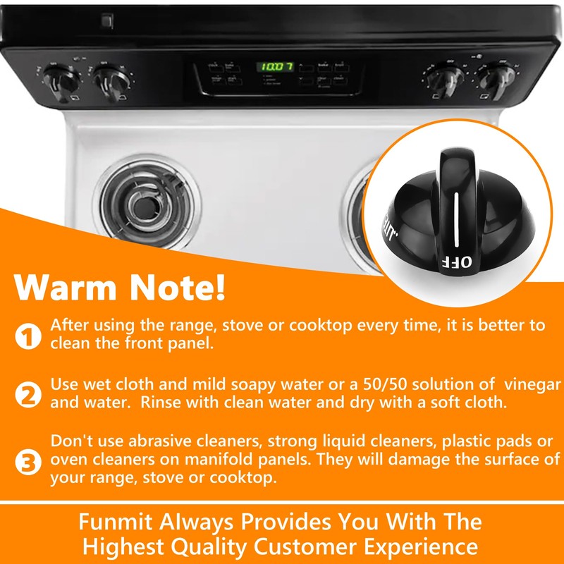 Funmit 316220009 Top Burner Stove Knob Replacement for Frigidaire Replaces