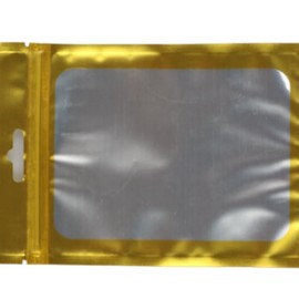 Gold 7.09 * 10.24Resealable Foil Storage Bags with Clear WindowPackaging Pouch for Self Sealing Storage Supplies