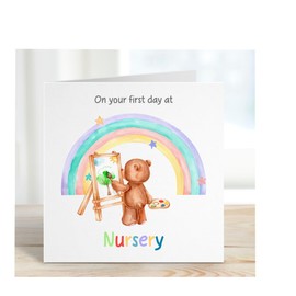 First day at nursery card, starting primary school, first day at preschool, nursery school, good luck card, back to school, rainbow star card