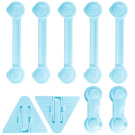 9Pcs Child Safety Strap Locks Set, Child Proof Cabinet Locks, Safe Quick and Easy Adhesive, Baby Locks for Cabinets and Drawers, Toilet, Fridge, Toilet Lid