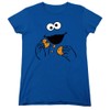 Sesame Street Cookie Monster Om Nom Face Women's T Shirt,