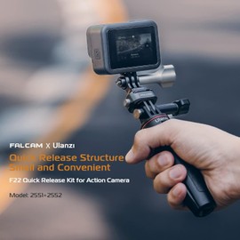 ULANZI Falcam F22 Quick Release Kit for Action Camera, Camera Mounting Adapter Convert Action Camera Interface to F22 QR System, 22mm Aluminum Camera Accessory Kit, Fits for Action Camera and DJI