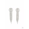 Paparazzi Earring - Dazzle by Default- Silver with White Rhinestones