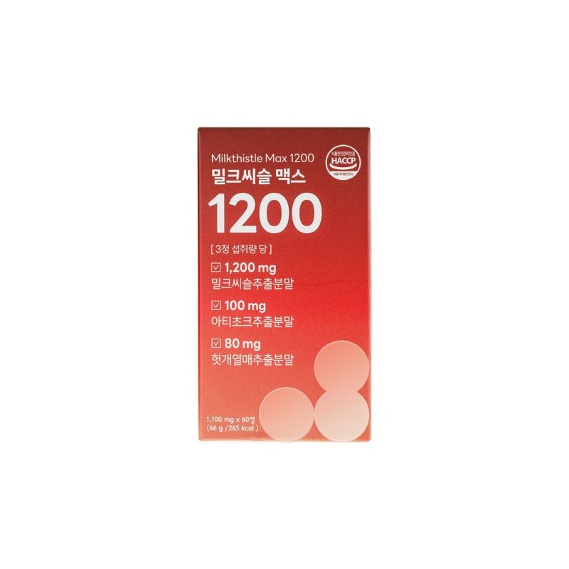 Dam-eul-su-rog 담을수록 밀크씨슬 맥스 1200 60정 x 1박스 Milk Thistle