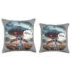 Grey Alien UFO Broke Down Duct Tape Funny Throw Pillow