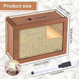 Wooden Money Box with Counter, Retro Money Box Storage Box, Wooden Money Box, Wooden Money Box, Reusable Money Box, Helps Adults and Children the Habit of Saving