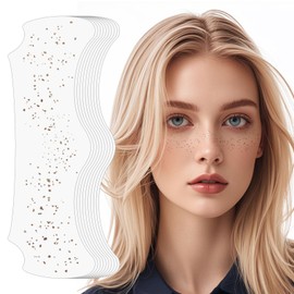 Face Glitter Freckles, Glow Up Makeup Patches for Face, 10pcs Gold Sparkle Freckles, Face Glitter Makeup Speckles, Glitter Makeup Accessories for Women, Faux Glitter Freckles Face Tattoo (Golden Dots)