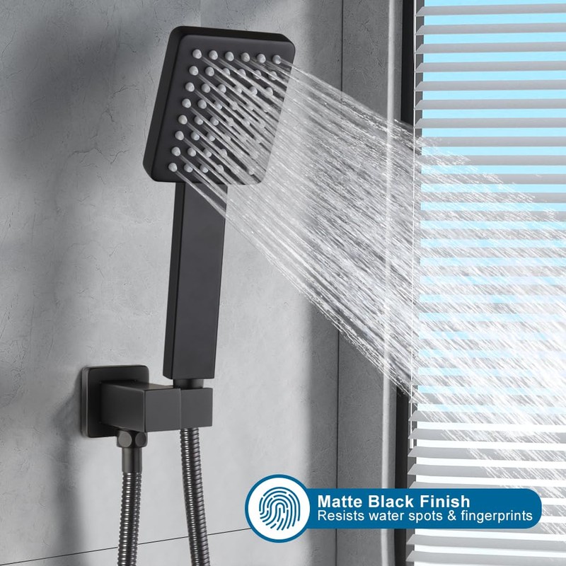 POP SANITARYWARE All Metal Matte Black Handheld Shower Head, Luxury