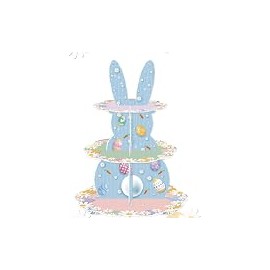 FRIDAY NIGHT Easter Cupcake Stand Cardboard Rabbit Shaped Dessert Holder 3 Tier Bunny Party Favors Decoration Birthday Baby Shower Wedding Supplies